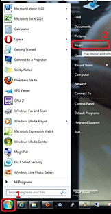 Windows Start Button, Music Folder